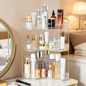 1pc Large Capacity Two/Three-layer Bathroom Corner Storage Rack, Cosmetics Storage Rack, Space Saving, Lightweight And Durable, Suitable For Use In Bathrooms, Bedrooms, And Kitchens 3-tier corner bathroom counter organizer beauty tool