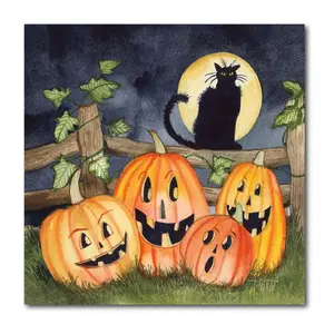 Courtside Market Haunting Halloween N 16x16 Canvas Wall Art