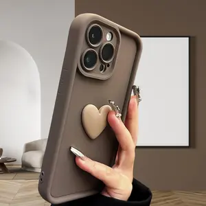 Cute Heart Pattern Phone Case, 3D Silicone Phone Protective Cover, Phone Accessory Compatible with iPhone 11 12 13 14 15 Pro Max, Casing, Phone Decoration