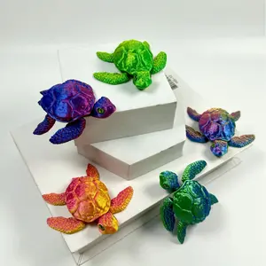 3D Printed Turtle Ornaments, with Flexible Joints, 5 Colors Available, Cute Desktop Pets, Small Items for Relieving Stress and Collection, Cute Desktop and Stress-relief Toys, Unique Gift Ideas