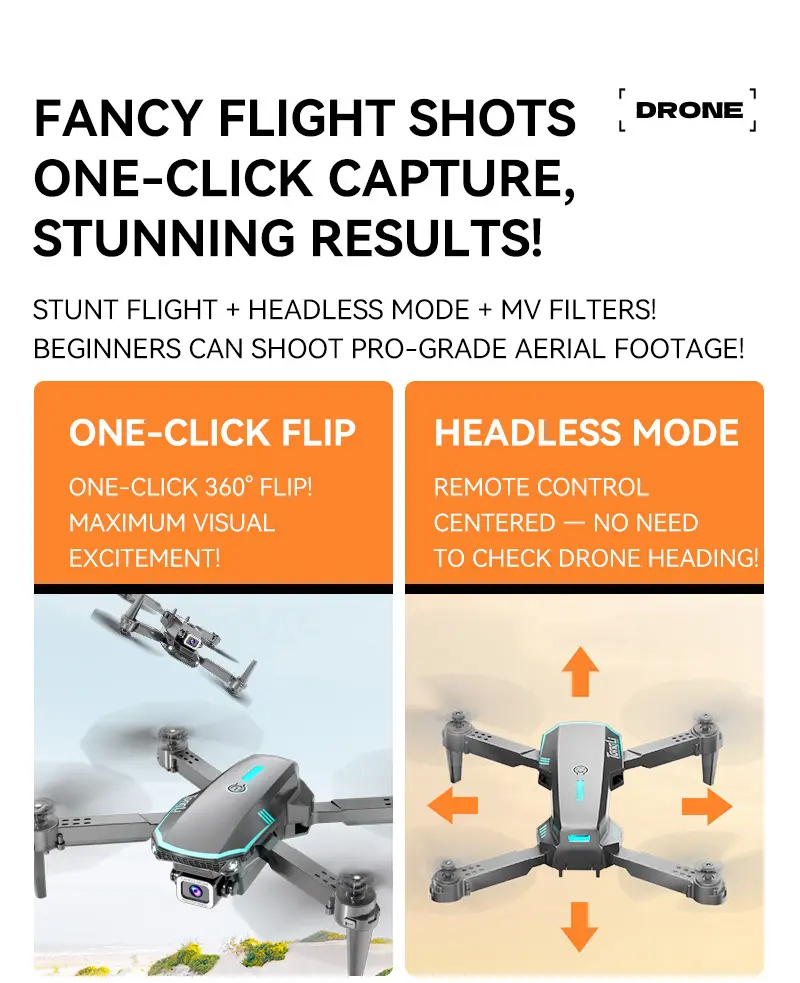 TONGLI Remote Control Drone for Adults Portable Foldable Quadcopter No ...