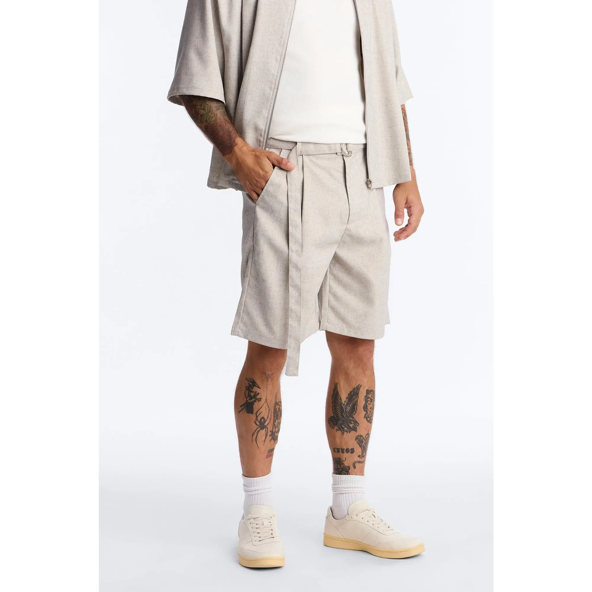 Maison Tailored Belt Short - Khaki
