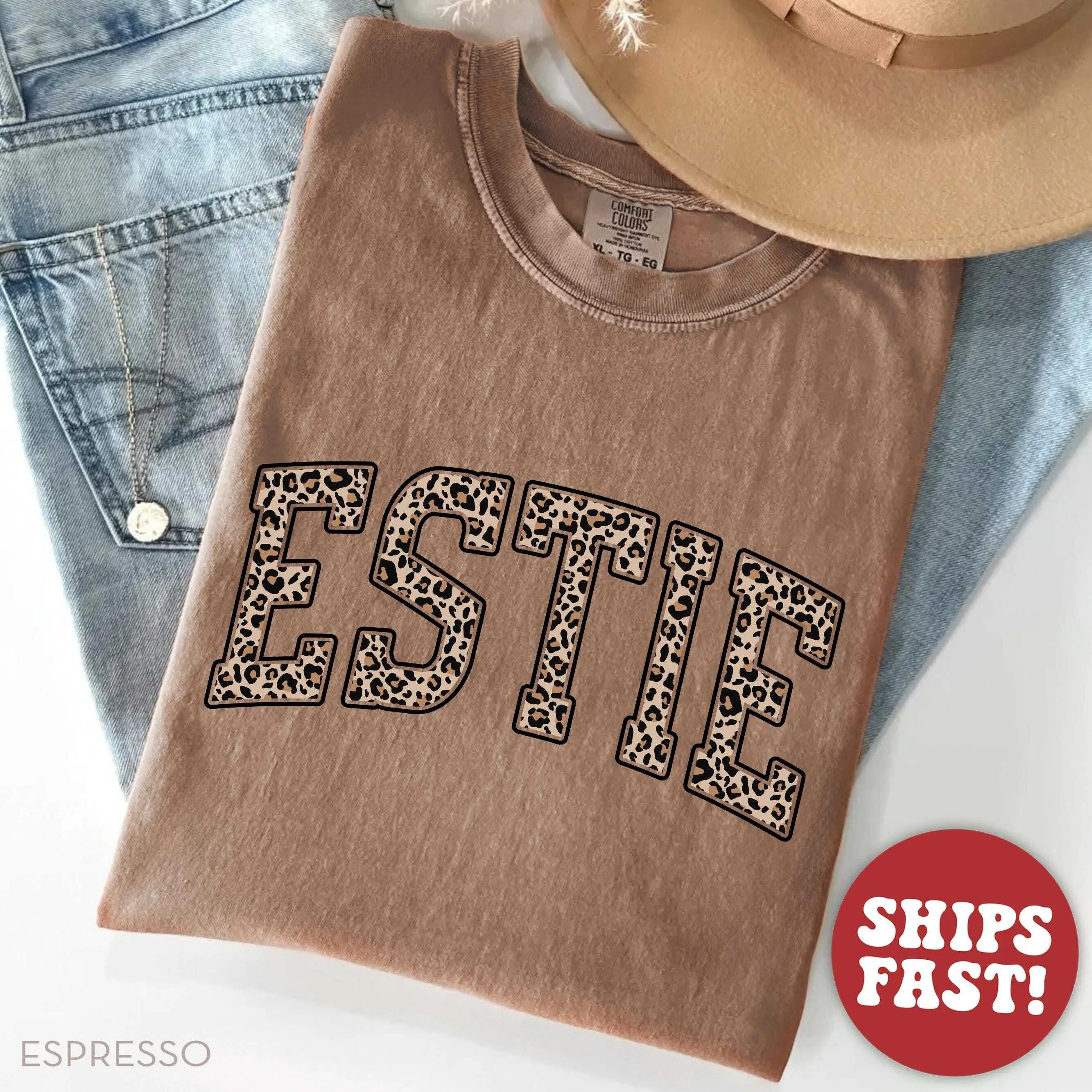 Comfort Colors® Leopard Esthetician Shirt, Estie Shirt, Gift for Esthetician Top Womenswear Medium T-Shirt
