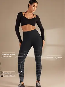 Fanka RecoverEZ High Waist Leggings - Graduated Compression to Boost Circulation for Muscle Recovery