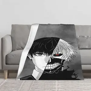 Tokyo Ghoul inspiration flannel blanket, which forms a soft contrast with the decoration, and the fluff is soft and fits the body. It is the best option for Halloween, Thanksgiving, Christmas, holidays, birthdays, anniversaries, and gifts.