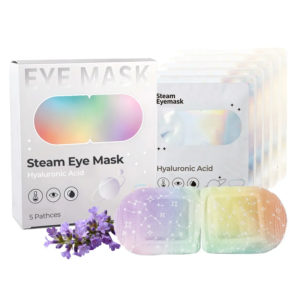 Hyaluronic Acid Infused Relaxing Moisturizing Eye Mask - Lavender Scent, Gentle Hydrating Soothing with Gentle Warmth, 15-30 Min Steam for Dry Eye, Screen Fatigue, Daily, Moisturizing Eye Masks