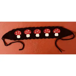 Crochet Mushroom Bandana / Head Wrap Scarf