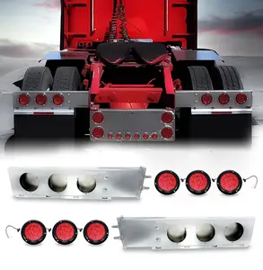 TORQUE Mud Flap Hanger for Semi Trucks 2-1/2" Bolt Spacing 30" Stainless Steel 6 of LED Lights Included, Spring Loaded, Straight, Right Left Included, Light Bar Tail Light Box (TRMFH309, TR56114)