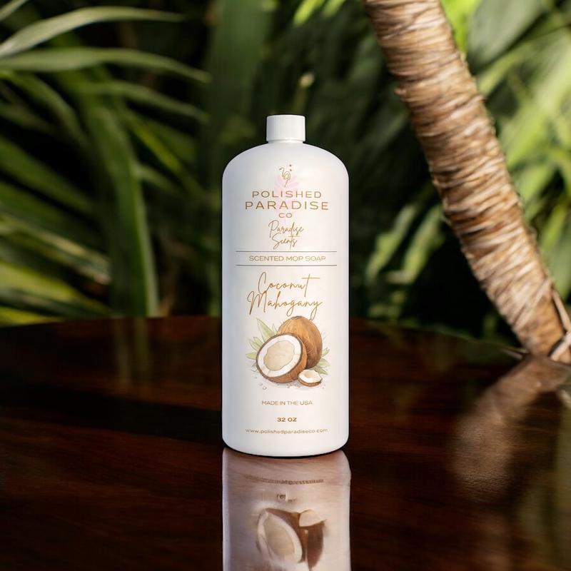 Polished Paradise Co Scented Mop Soap 32 OZ Cozy Home Fragrance Floor Cleaner for Tile Vinyl Laminate & More - Household