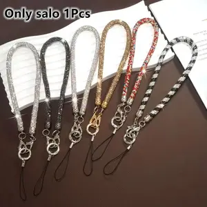 Rhinestone Decor Phone Chain, Anti-lost Phone Lanyard, Short Phone Strap for Women & Girls, Universal Phone Case Pendant, Phone Accessories