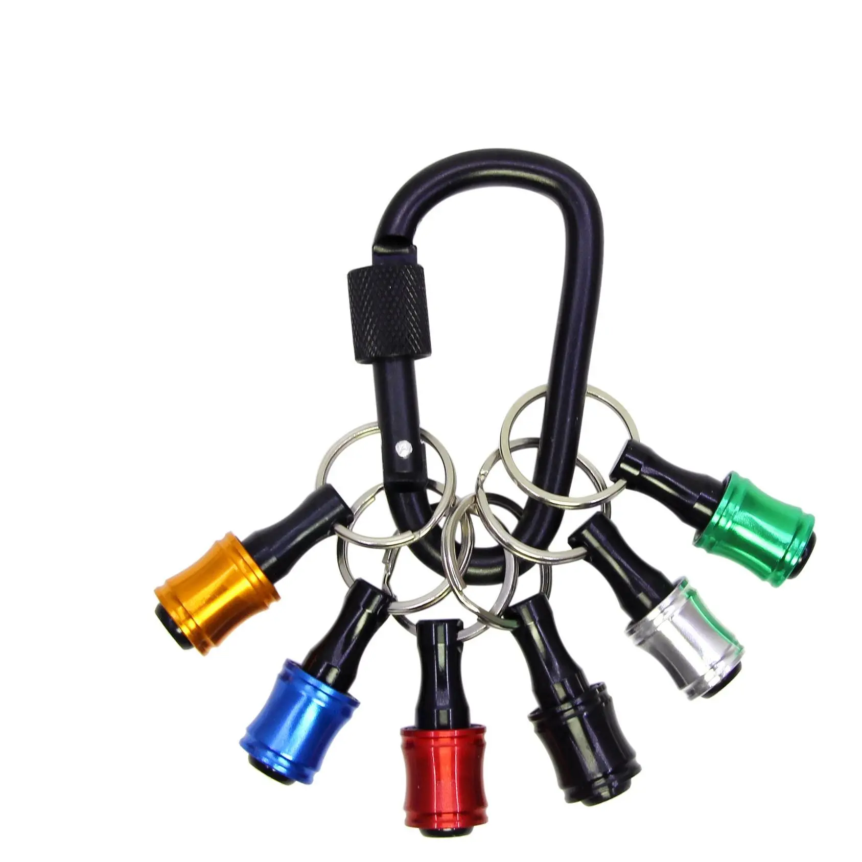 6pcs Aluminum Alloy Screwdriver Bit Holders - Lightweight Quick-Change Extension Bars with Screwdriver Bit Clip, Portable Keychain Drill Screw Adapters for Construction Tools Use, Ideal Gift for Dads on Christmas
