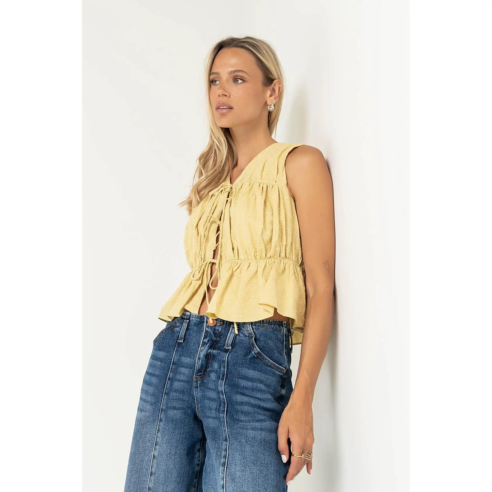 Willa Peplum Blouse in Mustard