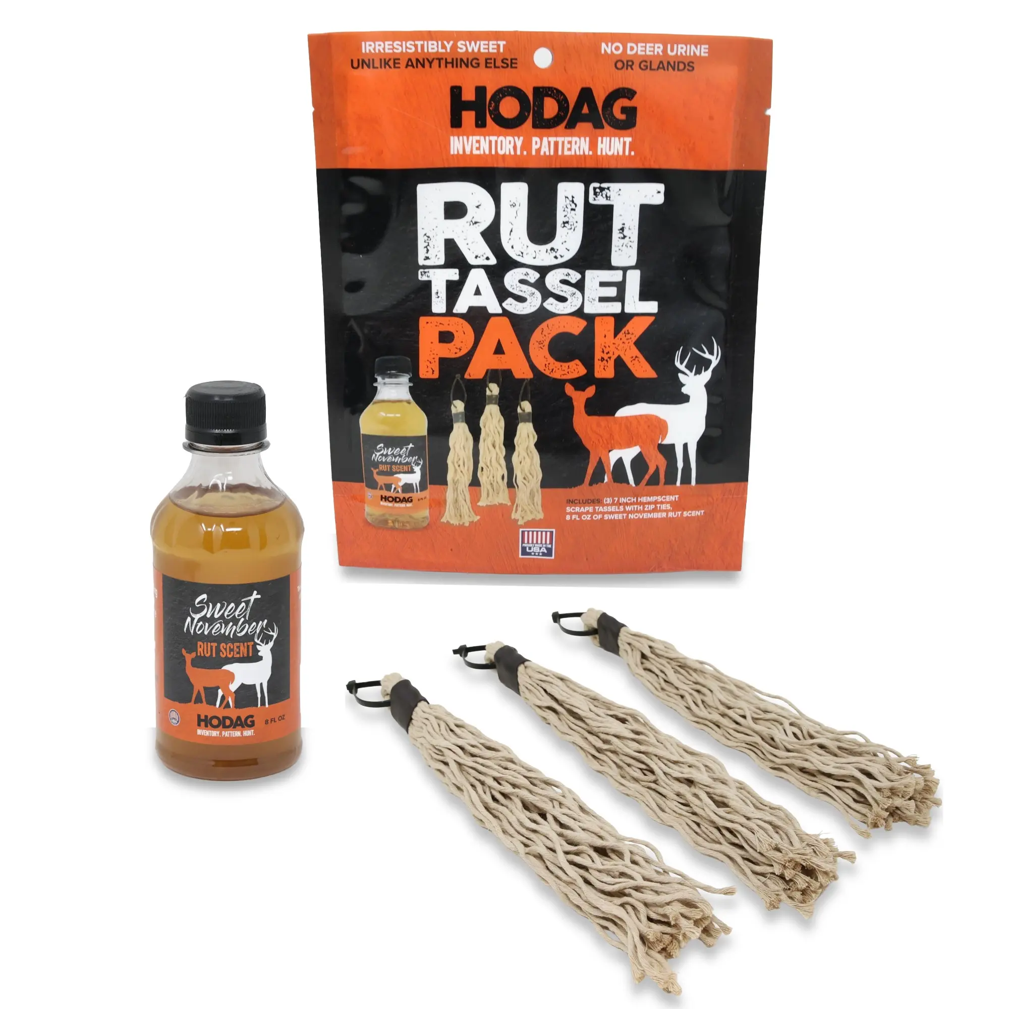 HODAG Rut Tassels for Whitetail Deer - Create Effective Mock Scrapes During the Rut - Concentrated Deer Hunting Lure to Attract Bucks