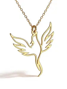 Stainless Steel Phoenix Necklace Sacred Bird Pendant Necklaces Exquisite Phoenix Jewelry Gift For Women