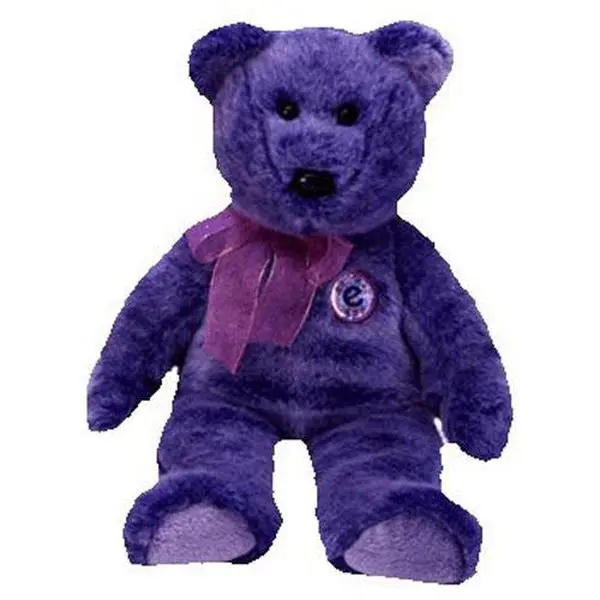 TY Beanie Buddy - PERIWINKLE the e-Bear (14 inch) - MWMTs