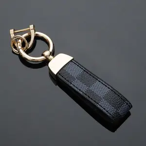 Leather Print Keychain Universal Keychain Leather Keychain  Car Keychain Car Metal Horseshoe Shape Keychain