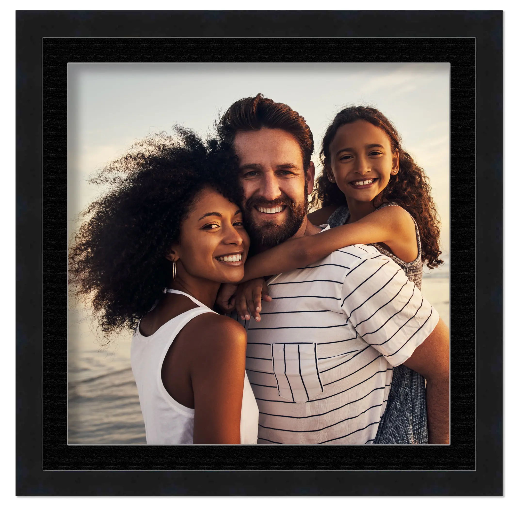 20x20 Frame with Mat - Black 22x22 Frame Wood Made to Display Print or Poster Measuring 20 x 20 Inches with Black Photo Mat