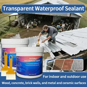 2000g Strong Waterproof Adhesive Glue for Damp Areas Clear Invisible Repair Agent with Free Brush for Daily Home DIY Fix