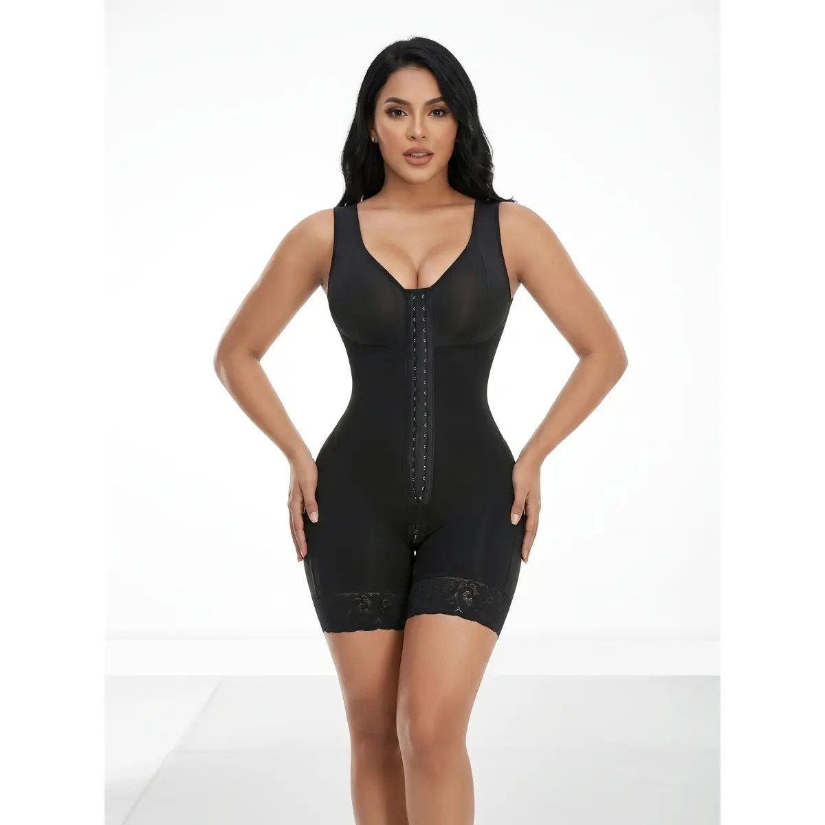 Women's Nylon-Elastane Strong Compression Shapewear Jumpsuit, Adjustable Shoulder Straps, Waist Training, Full-Body Body Contouring, Flat Hip-Leg Shaping, Breathable, Suitable for Daily Wear & Special Occasions