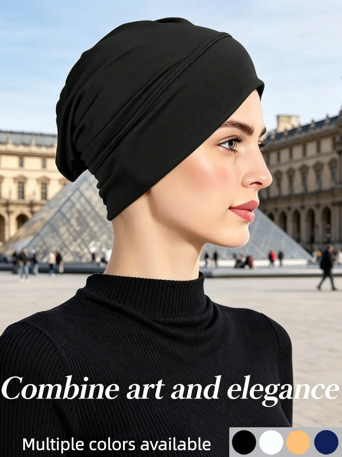 Soft Solid Color Inner Headscarf Hijab Undercap Turban, Fine Fabric Breathable Skin-Friendly, Simple Versatile, Comfortable Daily Wear, High-End Look