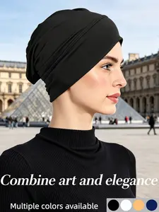 Soft Solid Color Inner Headscarf Hijab Undercap Turban, Fine Fabric Breathable Skin-Friendly, Simple Versatile, Comfortable Daily Wear, High-End Look