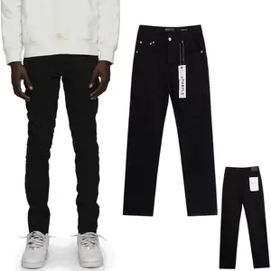 Purple Jeans Men's Ripped Denim Men's Trendy Autumn New Korean Style Trousers Pants Black Fabric Menswear