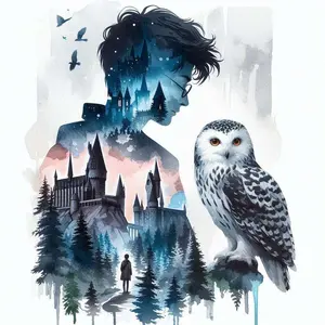 5D DIY Full Drill Round Diamond Painting - Diamond Art Kit Castle, Owl, Forest. Mosaic, Canvas - DIY Decorative Painting, Home Wall Decor, Suitable for Halloween and Christmas, Birthday and Anniversary Gifts, Diamond Painting Kits