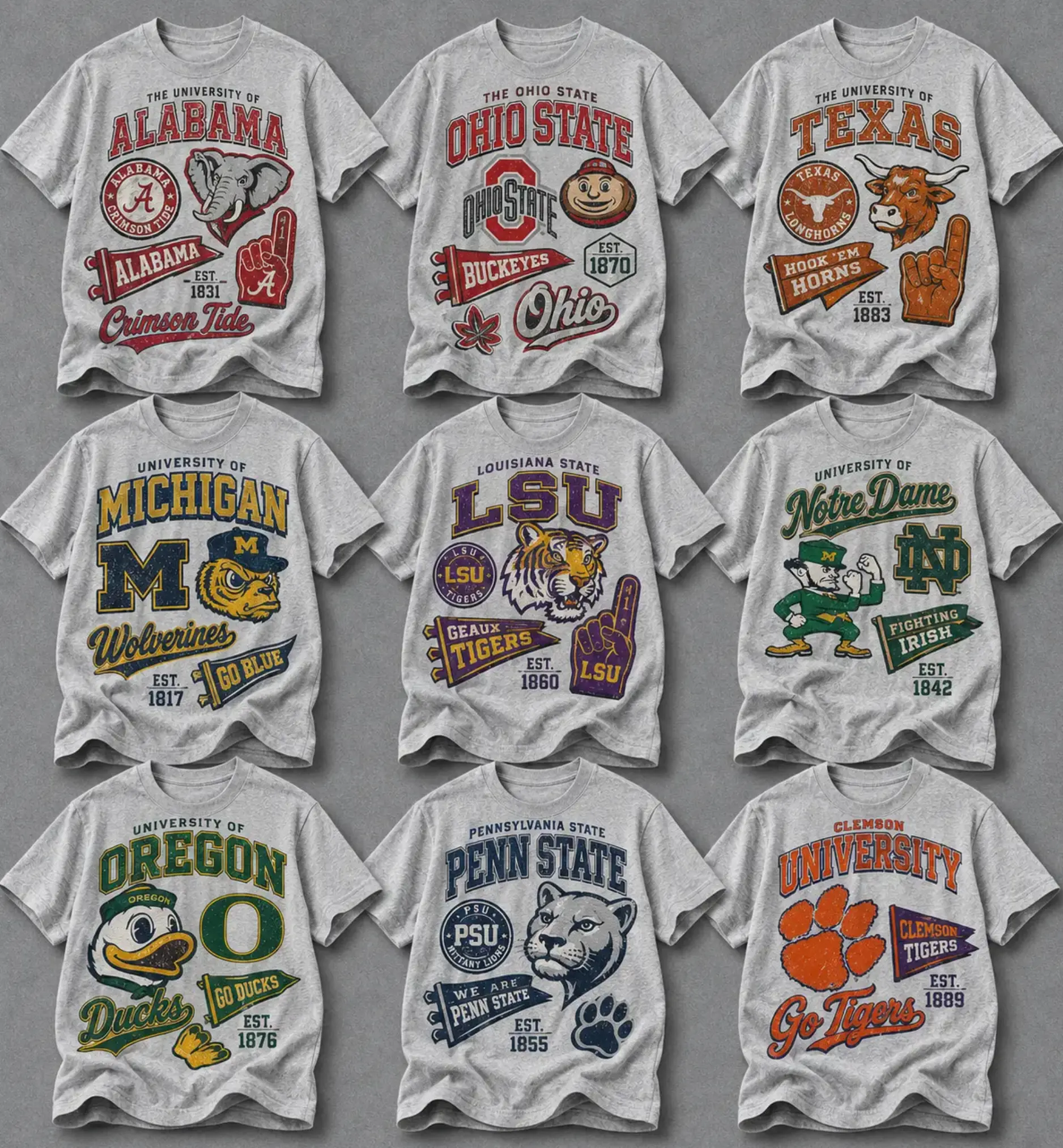 [Sale 50% off] Vintage All Team College Football Unisex T-Shirt, Retro College Football Mascot Graphic Shirt, Game Day Outfit Shirt, Football Fan Apparel, Back To School College University Shirt, Gift for Football Fans