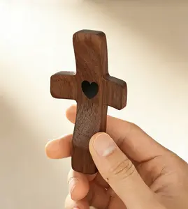️Pocket Size Wood Cross Anxiety Relief | Christian Gift for Baptism, Communion, Christmas