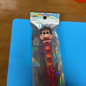 Character Beaded Pen - Colorful Beads in Holographic Packaging