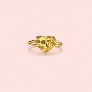 Diamond Cut Heart Nugget Ring