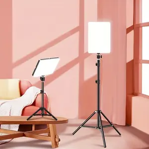 Live Streaming Fill Light, Beauty Light, Desktop Beauty Lighting, Influencer Light for Photography, Indoor Face Light, Soft Lighting Beauty Light, Phone Shooting Douyin Light with Ring Softbox and 47.24inch Stand, 10-inch Flat Panel Light
