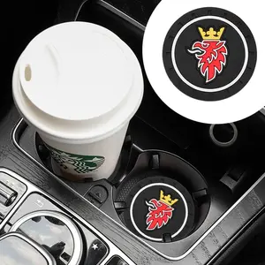 1/2/4Pcs Rubber Car Non-slip Mat Car Water Coaster Cup Bottle Holder Pad Auto Interior Anti-Slip Pads For Saab Scania Aero 93 95 96 9-3 9-5 900 9000 Hirsch 93X 94X 95X 97X Turbo Accessories