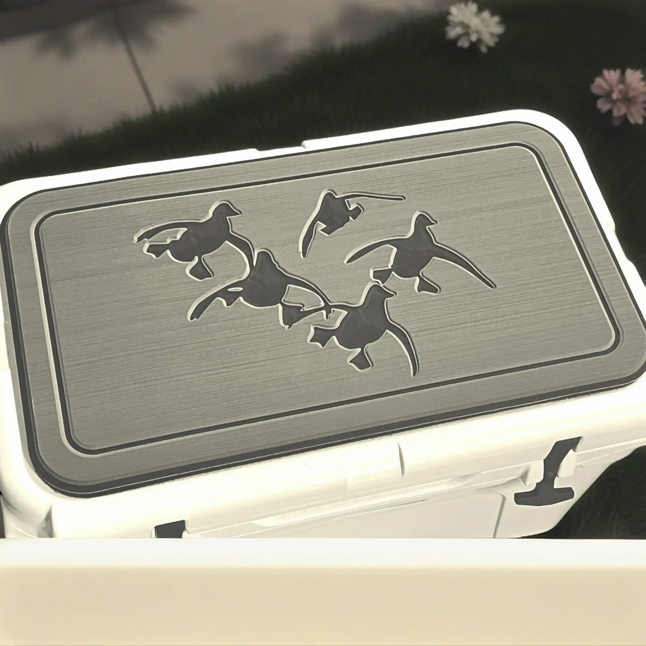 RTIC Cupped Ducks Logo Print Cooler Pad - Dark Gray/Black, 3M Adhesive Marine Foam Mat, Easy Peel-Stick Application, Top Fitting for RTIC Lids, Camping Hunting/Fishing Accessories, Outdoor Accessories