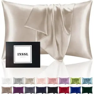 Silk Pillowcase for Women, Mulberry Silk Pillowcase for Hair and Skin and Stay Comfortable and Breathable During Sleep (Standard, Taupe)