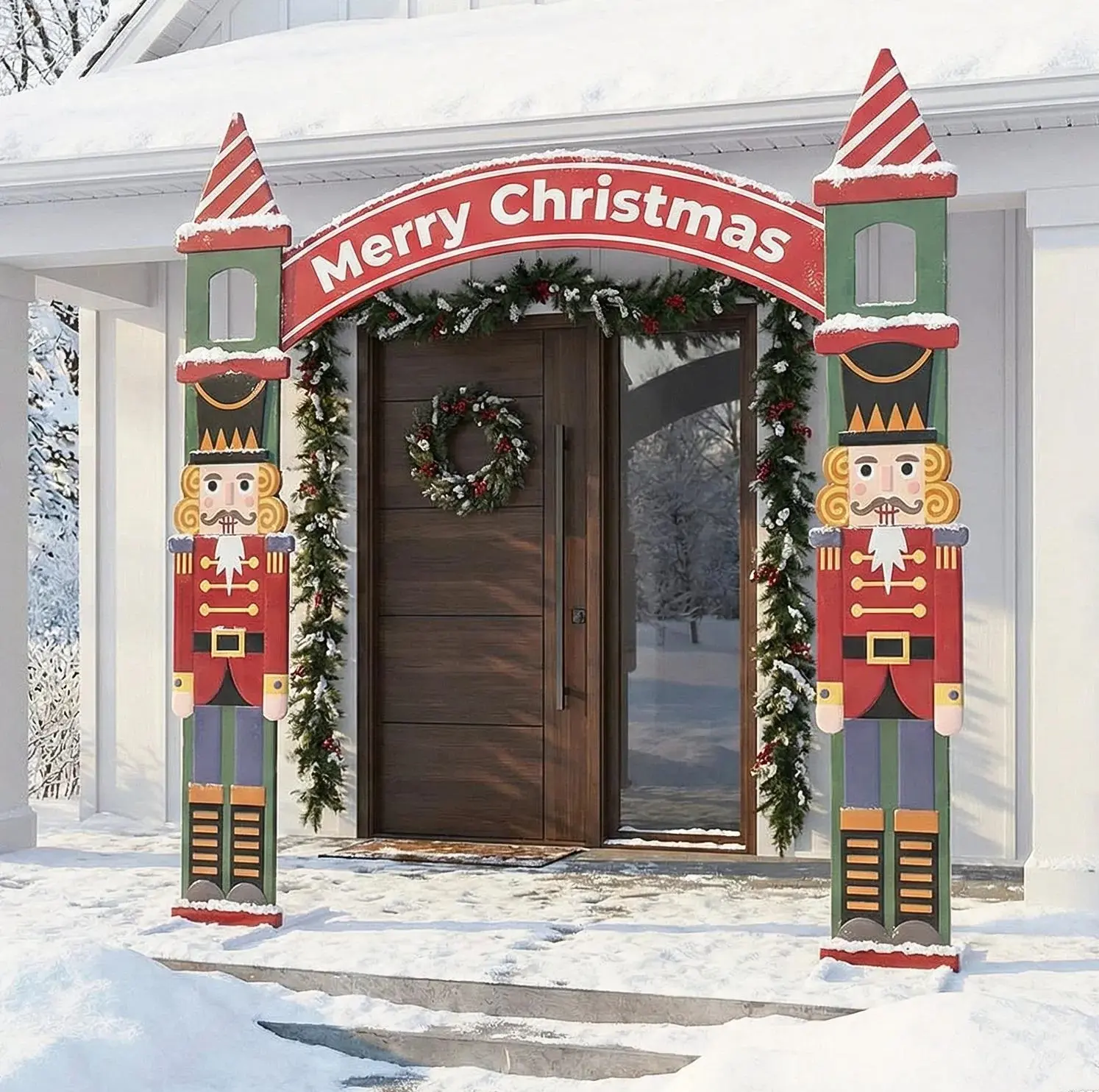 8 Ft Nutcracker Iron Archway Christmas Decoration Outdoor Holiday Entryway