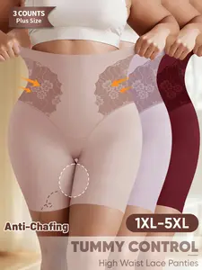 Morelect High-Waist Shapewear for Women, Underwear, 3-Pack, Sizes 1xl-5xl, Lace Trim, Waist Cinching, Butt Lifting, All Seasons