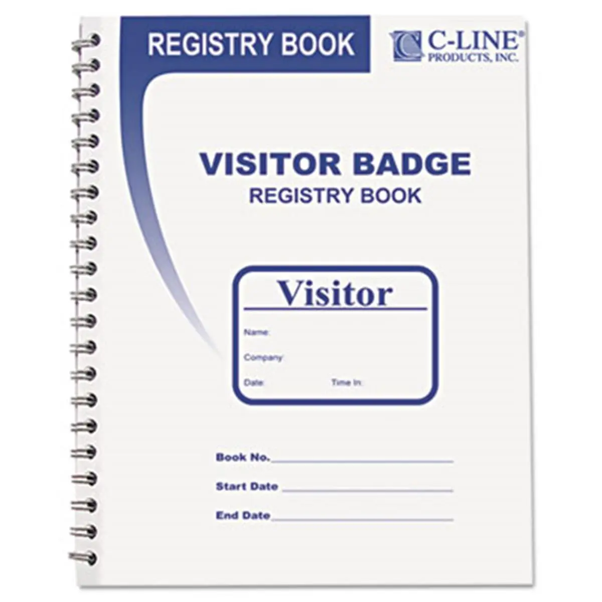 C-Line 97030 Visitor Badges with Registry Log, 2x3.5in White, 150-BX, Carbonless Copy, Convenient Book for Facility Record Keeping & Guests