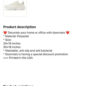 Polyester Doormats for Home or Office 24x16 & 30x18 Inches Washable Anti-Slip Anti-Bacterial USA Printed Special Discount Promotion