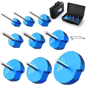 9PCS PVC Pipe Reamer Kit,Conduit Reamer Tool (1/2" to 4"),4-Sided Carbide Aluminum Pipe Fittings Set,Saver for Schedule 40 PVC & ABS Pipes Fits Standard 1/2" Drills