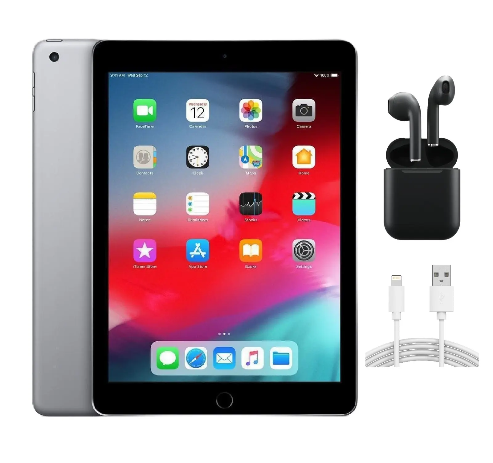 Refurbished Apple iPad 7th Gen A2200 (WiFi + Cellular Unlocked) - Acceptable Condition with Wireless Earbuds & 1 Year Warranty