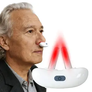 Rhinitis Red Light Dual Nasal Irradiation 650nm Red Light Rechargeable Electric Therapeutic Therapy Machine Nose Care Device 2 Modes Nose Physiotherapy Treatment Reducing Inflammation Sinusitis Health Care Healthcare