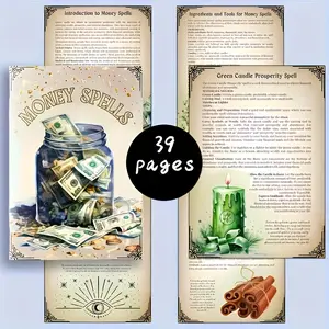 Prosperity Ritual Handbook with Candles Crystal Energy Arrays, Enhance Wealth Manifestation, Money Magic Spells, Boost Daily Financial Abilities, Comprehensive