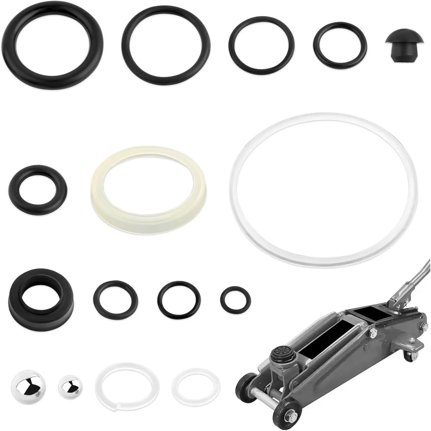 16 count Hydraulic Jack Seal Kit,3 Ton Floor Jack  Kit Includes O Ring Seal/Oil Plug,Professional Floor Jacks Oil Sealing Kits for Hydraulic Systems Sealing  Accessories