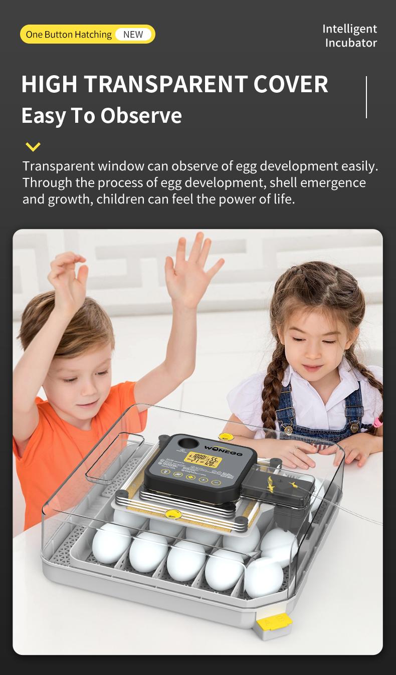 48 Egg Incubator for Hatching Eggs,Automatic Egg Turning and Humidity Control, with Automatic Water Serving,360° View Poultry Incubator for Hatching Chicken Duck Quail Parrot