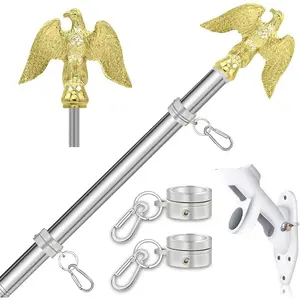 5 FT Flag Pole for Outside House with  Topper, Stainless Steel Flag Pole with Flag Pole Holder, House Flag Pole Kit for Porch, Outdoor Flag Pole()
