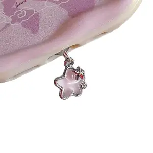 Diamond Star Phone Charm iPhone Universal Fit Hanging Diamond Pendant In Pink and Blue iPhone Accessories Charge Port Dust Plug Protector