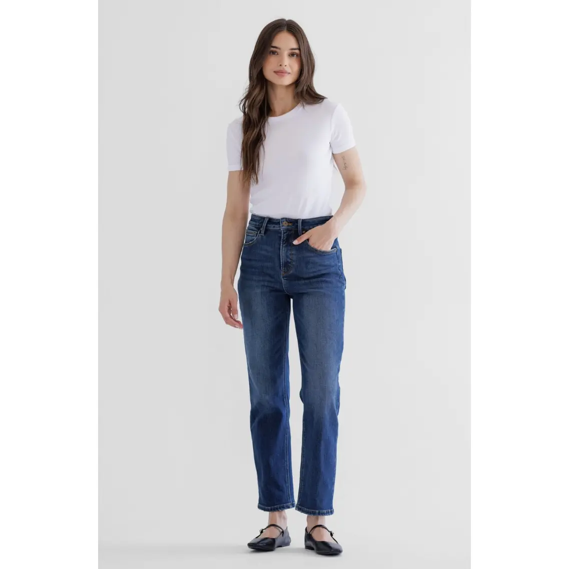 Mica Fawna Flannel Straight Jeans