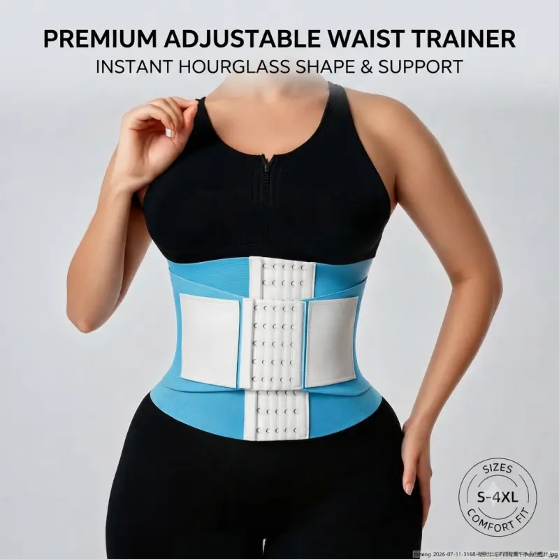 Women's Triple Wrap Waist Trainer Belt, High Elastic NylonTummy Control Waist Cincher with Multi-Row AdjustableHook & Eye Shaping Girdle
