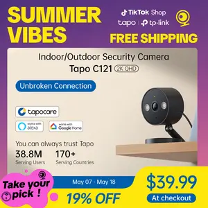 [Summervibes] TP-Link & Tapo C121 2K QHD Indoor/Outdoor Wi-Fi Home Security Camera |  Color Night Vision | Free AI Detection | IP66 | Magnetic Mount | Dual Spotlights